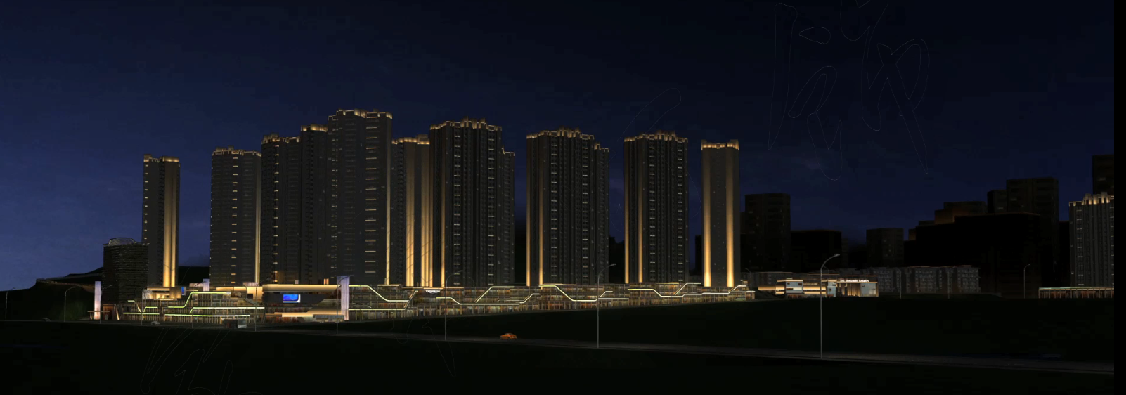 城市建筑群燈飾規劃3